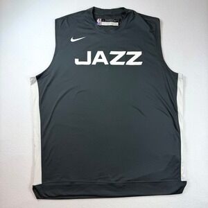 Nike Utah Jazz NBA Sleeveless Shooting Shirt Mens Large Tall Black AV0980-060